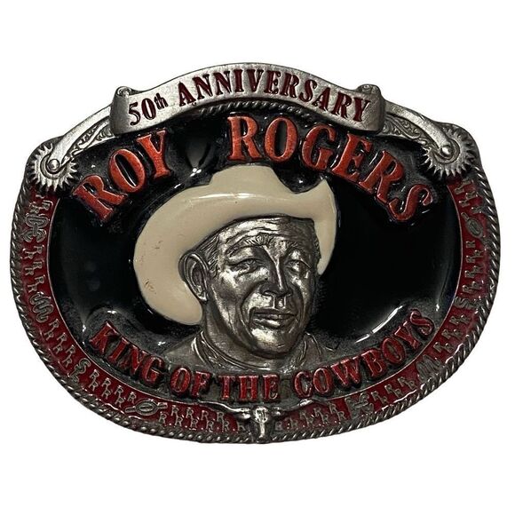 VINTAGE 1990 ROY ROGERS KING OF THE COWBOYS BELT BUCKLE # 8197 /10000 - Picture 1 of 7